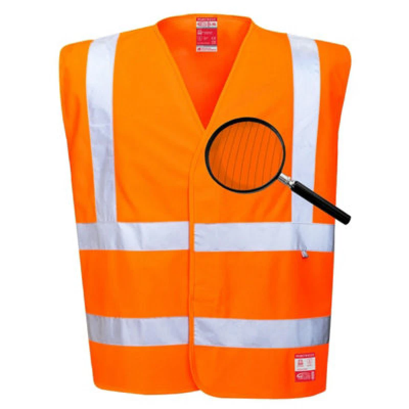 Image of Biz Flame Hi Vis Flame Resistant Anti Static Vest FR71ORRS/M Colour: Orange