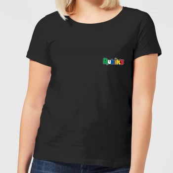 Image of Rubik's Core Logo Pocket Womens T-Shirt - Black - M