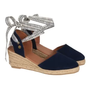 Image of Barbour Womens Whitney Wedge Espadrilles Navy Suede 5