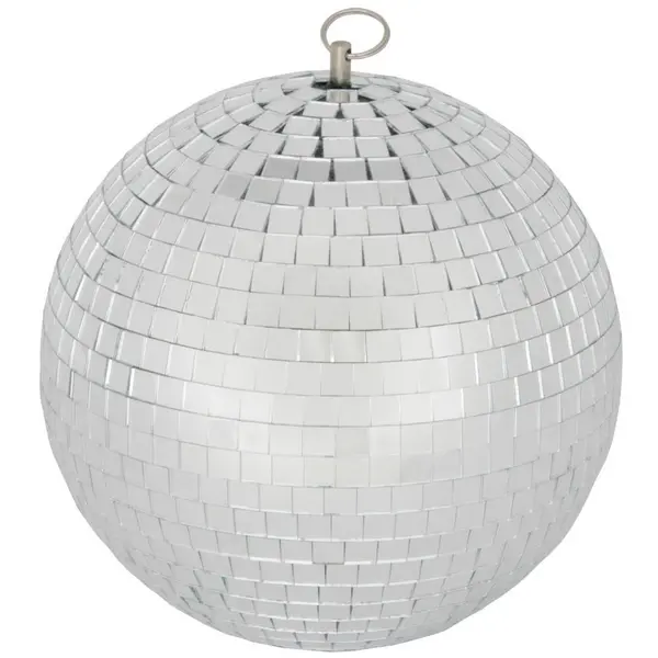 Image of QTX QTX 20cm 200mm 8" Silver Sparkling Disco Lights Halloween Xmas Party Large Mirror Ball MB-20