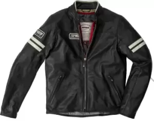 Image of Spidi Vintage Motorcycle Leather Jacket, black-grey, Size 48, black-grey, Size 48