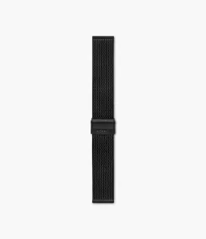 Image of Fossil Men 22mm Black Stainless Steel Mesh Bracelet