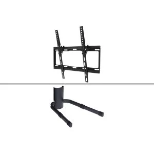 Image of ProperAV Universal Tilting Wall Bracket for 32-55" TV inc DVD Sky Box Shelf