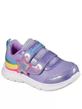 Image of Skechers Comfy Flex 2.0 Starry Skies Trainers, Purple, Size 8 Younger
