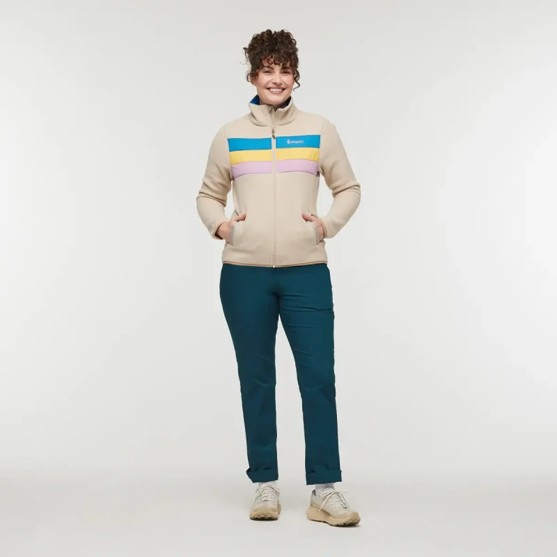 Image of Womens full-zip hooded fleece Cotopaxi Teca Beige Female L