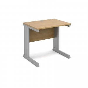 Image of Vivo Straight Desk 800mm x 600mm - Silver Frame Oak Top