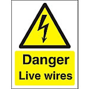 Image of Warning Sign Live Wires Plastic 40 x 30 cm