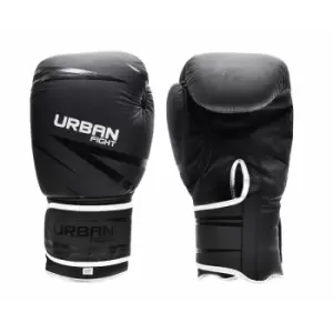Image of Urban Fight Sparring Boxing Gloves Matt Black/Silver 8oz