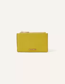 Image of Accessorize Womens Classic Zip Card Holder Green, Size: 8x13cm