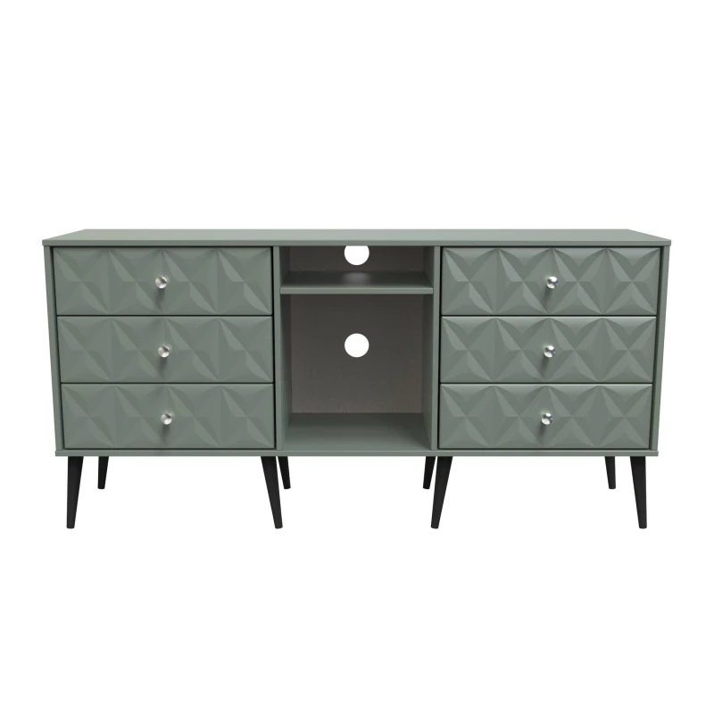 Image of Toledo 6 Drawer Sideboard In Reed Green (Ready Assembled)