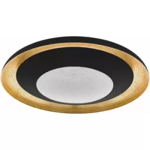 Image of Loops - Wall Flush Ceiling Light Black Gold Transparent Plastic & Granille LED 24.5W