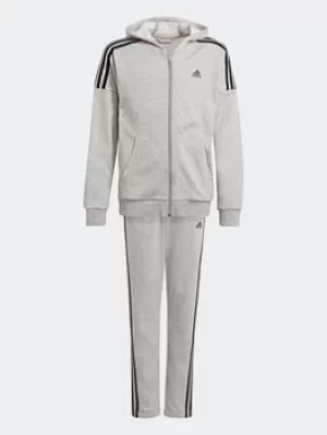 Image of Boys, adidas Tracksuit, Grey/Black, Size 9-10 Years