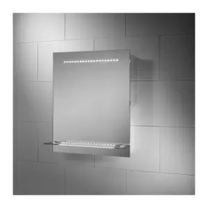 Image of Rectangular LED Bathroom Mirror with Shaving Socket 500 x 600mm - Sensio Nyla