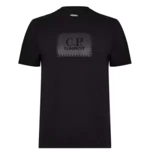 Image of CP COMPANY 30/1 Block Logo T Shirt - Black