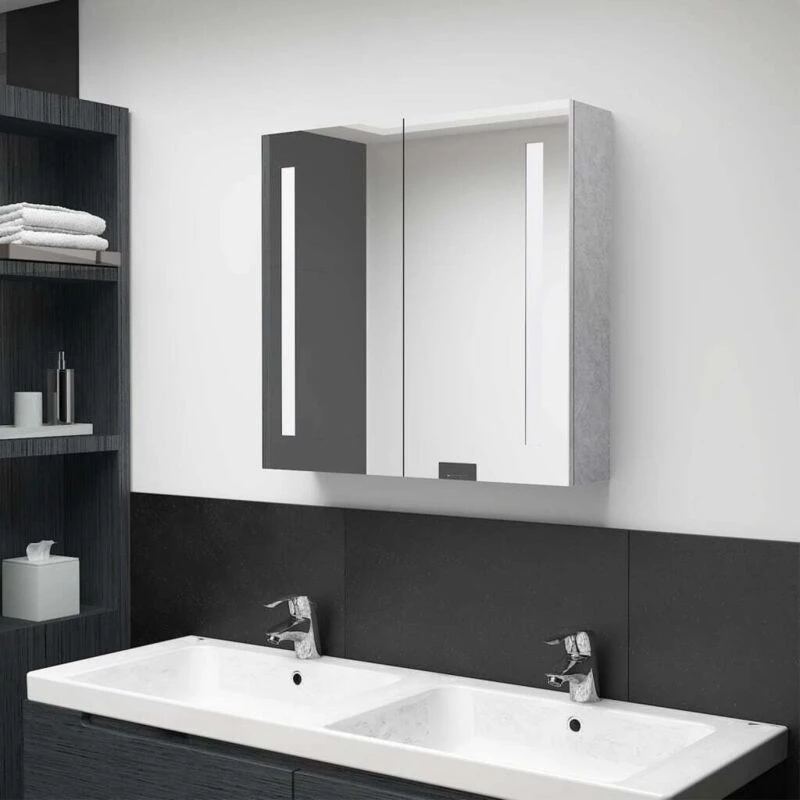 Image of VIDAXL LED Bathroom Mirror Cabinet Concrete Grey 62x14x60cm Vidaxl 8720286332818