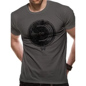Image of Westworld - Delos Logo Mens Small T-Shirt - Grey