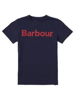 Image of Barbour Boys Essential Logo T-Shirt - Navy, Size 8-9 Years