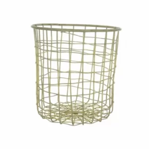 Image of Wire Storage Pot Wavy Large Gold 13.5cm