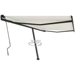 Image of Vidaxl - Freestanding Manual Retractable Awning 450x350cm Cream Cream