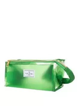 Image of The Flat Lay Co. Groovy Vibey Green Frosted Makeup Box Bag