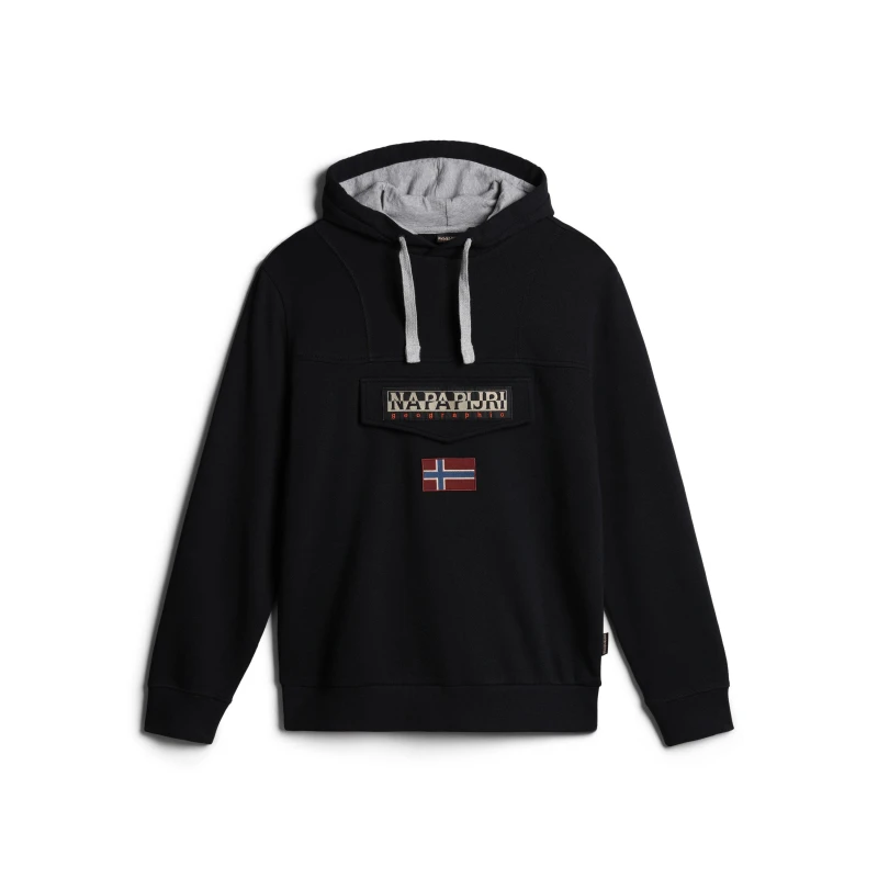 Image of Napapijri Burgee Winter 3 Pullover Hoody Black male