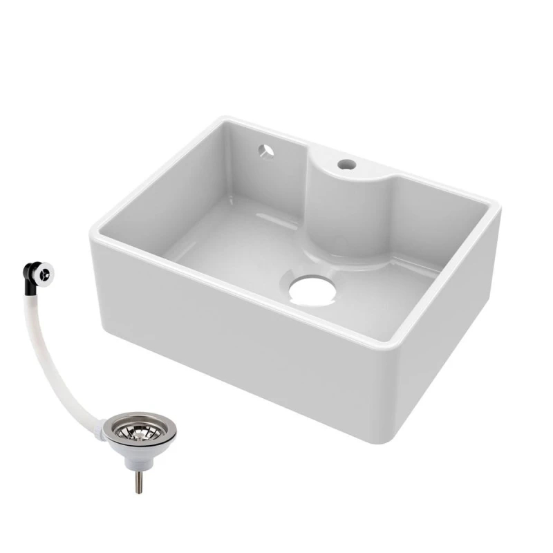 Image of Balterley 1 Bowl Fireclay Butler Sink Waste 595x450x220mm White