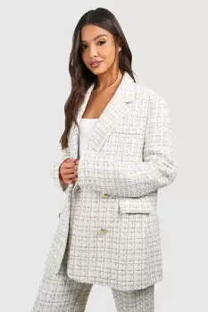 Image of Boucle Double Breasted Relaxed Fit Blazer