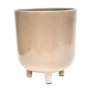 Image of Lecce Oat Speckled Planter, H24cm x D20cm