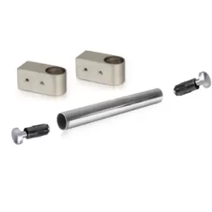 Image of 16mm Chrome Tube Pipe Wardrobe Balustrade Spindles Storage Hanging Rail - Lenght 600mm