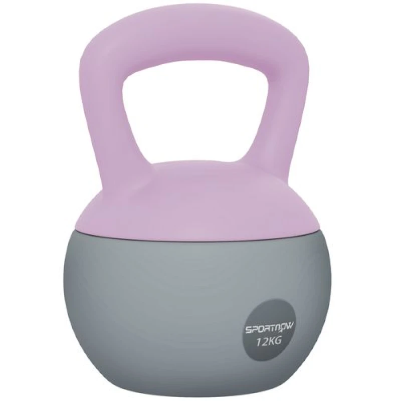 Image of SPORTNOW 12KG Kettlebell with Soft Body and Non-Slip Handle, Grey and Green A91-340V04GY