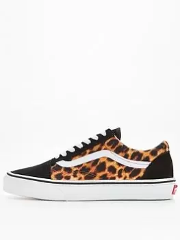 Image of Vans UA Old Skool Shoes - Leopard/White, Leopard/White, Size 4, Women
