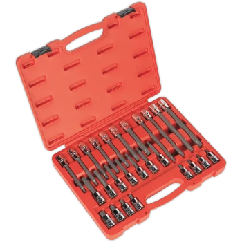 Image of Sealey 26 Piece 1/2" Drive Spline Socket Bit Set 1/2"
