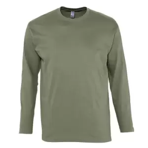 Image of SOLS Mens Monarch Long Sleeve T-Shirt (M) (Khaki)