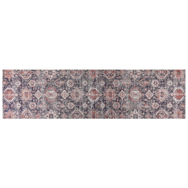 Image of Beliani Rug Kurin Blue 80 X 300 Cm Cotton