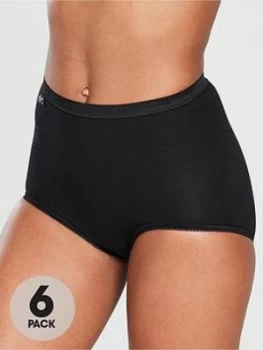Image of Sloggi 6 Pack Maxi Briefs, Black, Size 18, Women