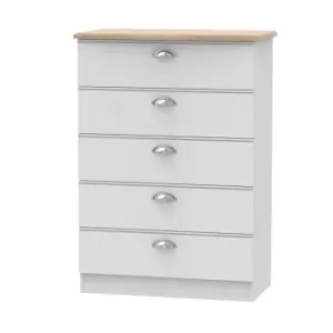 Image of Tilly Ready Assembled 5 Drawer Chest Grey