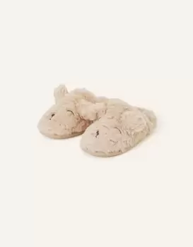 Image of Accessorize Womens Teddy Mule Slippers Cream, Size: S