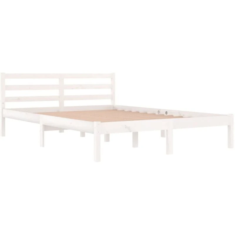 Image of VIDAXL Bed Frame without Mattress Solid Wood Pine 140x200cm White Vidaxl 8720286877593