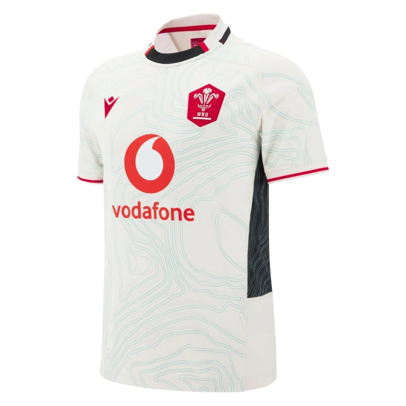 Image of Macron Wales Rugby Union Away Shirt 2025 Adults Replica Shirts Small Black 37243803350