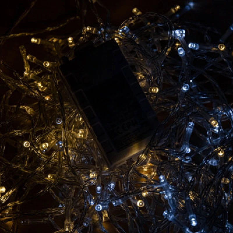 Image of 20m 200 LED Battery Operated Christmas String Lights with Timer in Cool & Warm White