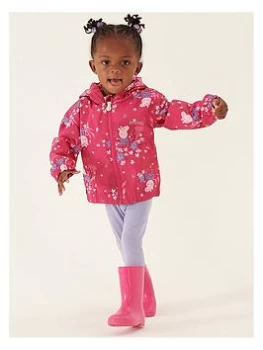 Image of Boys, Regatta Regatta Kids Peppa Pig Muddy Puddle Waterproof Jacket - Pink Print, Pink Print, Size 2-3 Years