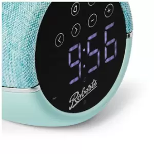 Image of Roberts ZEN DE Zen FM Clock Radio in Duck Egg Device Charging