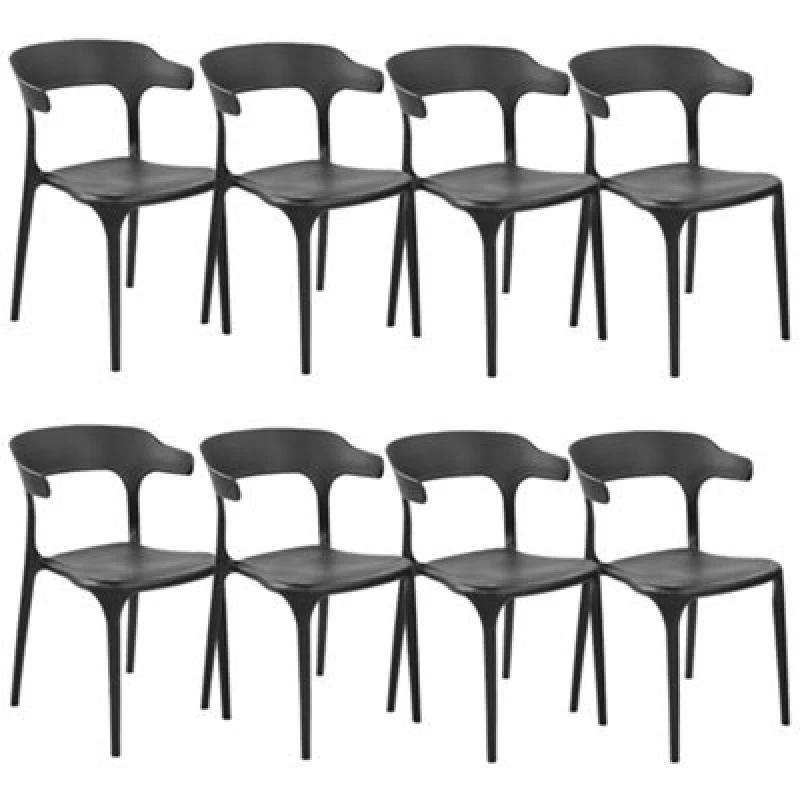 Image of Beliani Set Of 8 Dining Chairs Gubbio Black