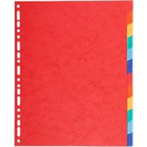 Image of Exacompta Dividers 2112E A4+ Assorted 12 Part 220gsm Recycled Board Pack of 25