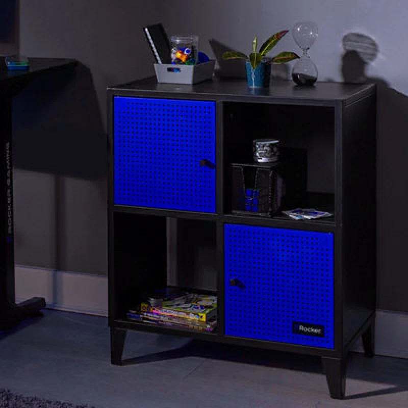 Image of XRocker Meshtek 4 Cube Unit Square Storage Unit Blue And Black 2024036