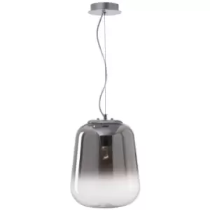 Image of Merano Garland 25cm Globe Pendant Ceiling Light Smoke Glass Chrome Aluminium LED E27