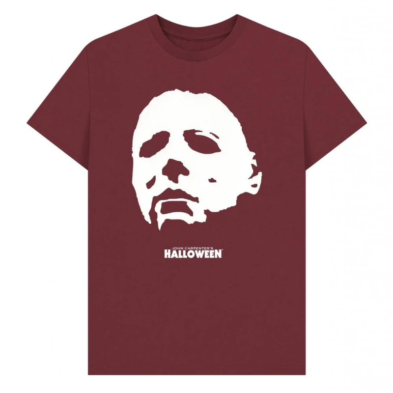 Image of Halloween Mens Michael Myers Graphic T-Shirt in Wine Size: Small Wine Male S