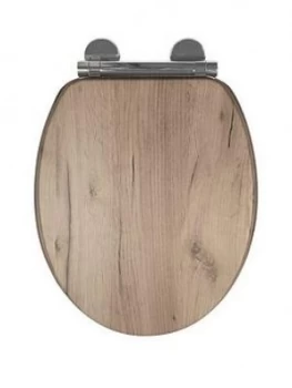 Image of Croydex Corella Grey Oak Flexi-Fix Toilet Seat