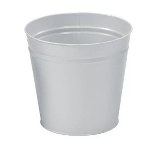 Image of 5 Star Facilities 15 Litre Waste Bin Round Metal Scratch Resistant Grey