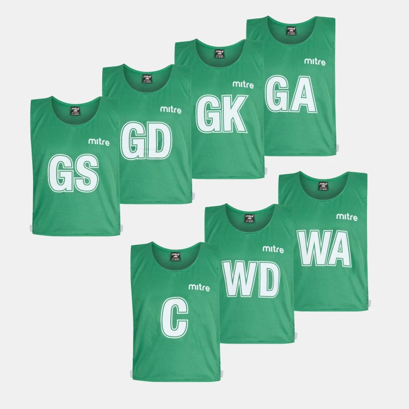 Image of Mitre Adults Netball Bibs Emerald unisex Medium